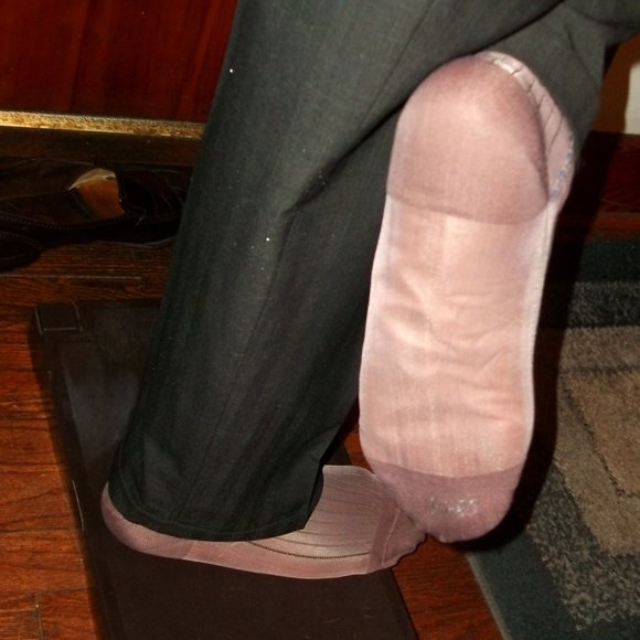 2PR Men's Sheer Taupe Thick N Thin with Pattern, Cap Toe Cap Heel Socks - 10 -13 - Picture 13 of 13